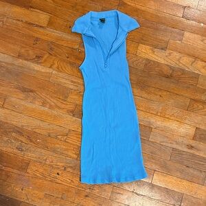 Blue Collared Mini Dress